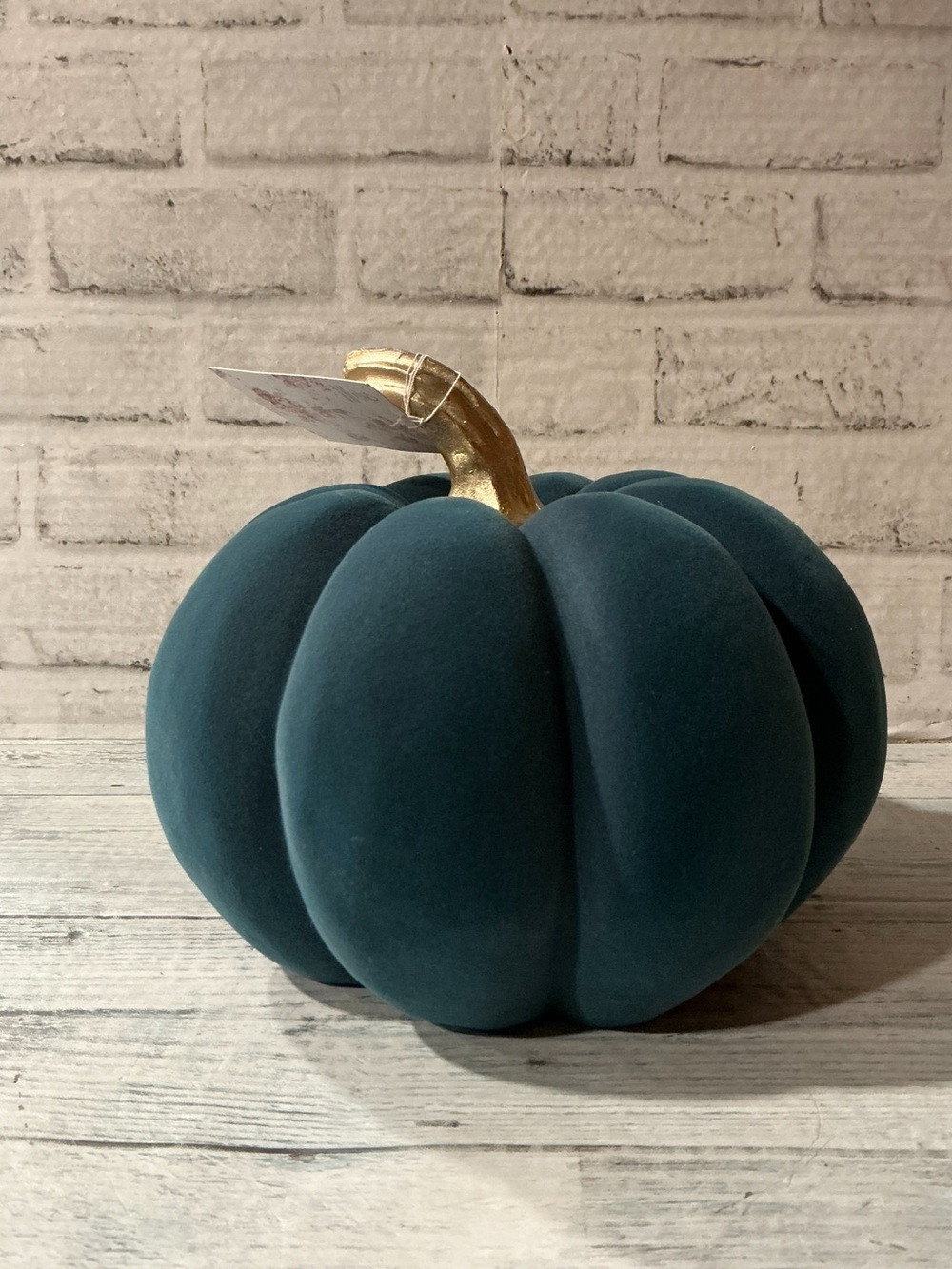SHABBY CHIC 9in Flocked Pumpkin